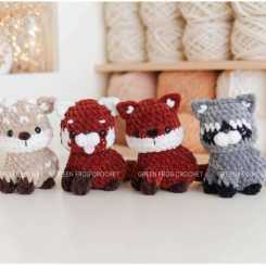 Green Frog Crochet - Thuy Anh - Forest Animals Sitting Version