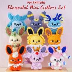 Elegant Purely - Sarah Smith - Elemental Mini Critters Set  Dark, Water, Ice, Fi