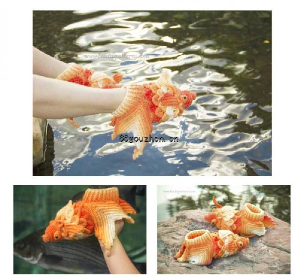 钩针图解【鞋子】Bonita Patterns and Yarn - Goldfish Adult Boots金鱼鞋子 英文5312帖子ID:9258 鞋子,bonita,patterns,and,goldfish