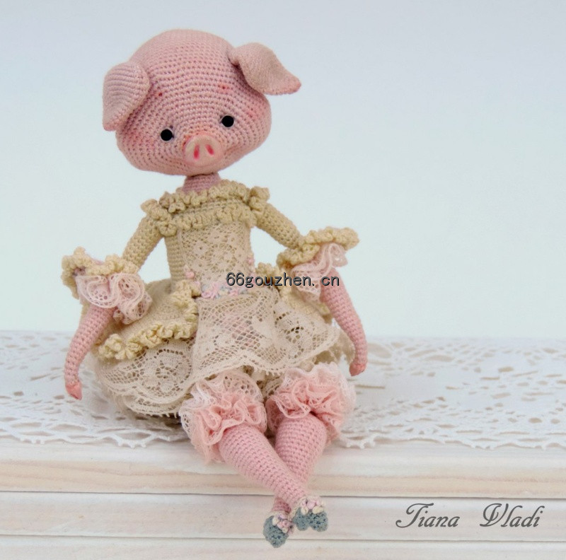 钩针图解【动物】Tiana Vladi - Pig 华丽蕾丝裙猪猪小姐 俄文9534帖子ID:1128 动物,pig,华丽,蕾丝,蕾丝裙