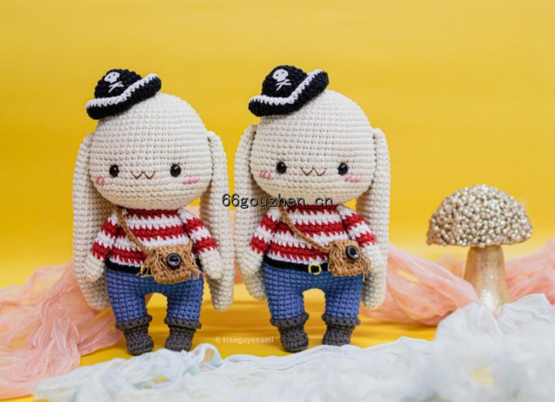 钩针图解【动物】 Tranguyenami - Trà Nguyễn - Mini Bunny  Pirate海盗兔子8186帖子ID:12481 动物,tra,mini,bunny,pirate