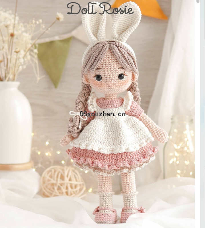 女 Green Frog Crochet Rosie Doll 兔子女孩罗西英文 66钩针 钩针图解 精品区crochet Patterns 人物钩针图解 钩针图解 中文图解 Crochet