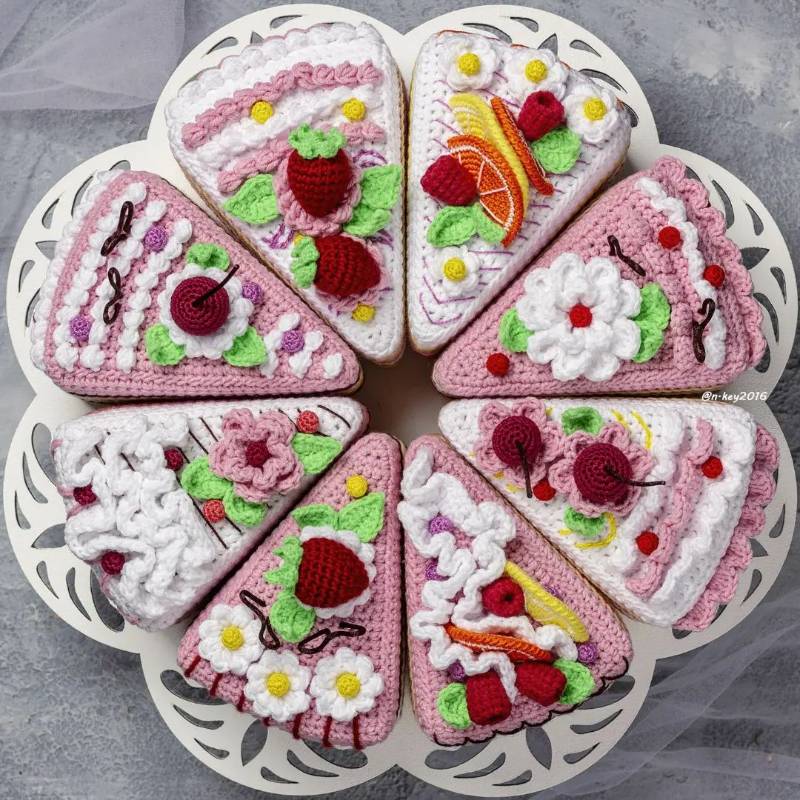 钩针图解【食物】n.key2016 - crochet cake生日蛋糕 俄文501帖子ID:22332 