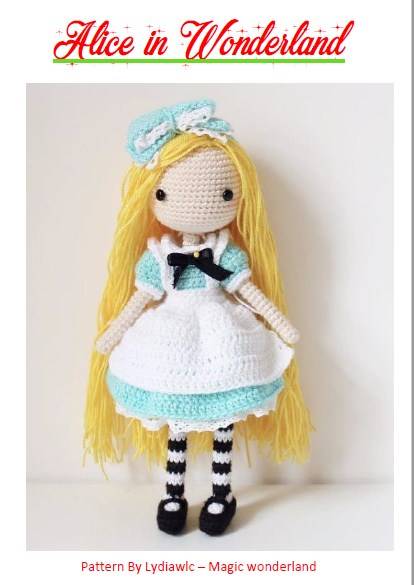 钩针图解【女】Lydiawlc Magic Wonderland - Alice in Wonferland 爱丽丝 英文4243帖子ID:25362 LydiaWLC,magic,doll,english