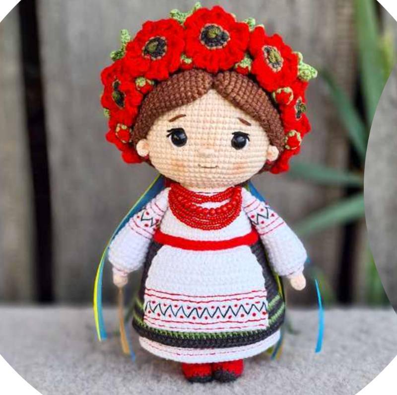钩针图解【女】Galaxy Knitted Toys- Ukrainian girl with poppies罂粟花女孩 英文3897帖子ID:25463 crochet,doll,ukrainian,female