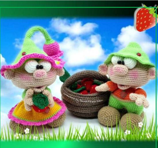 钩针图解【套装】Sanis Fitzereien -  Strawberry Harvest 草莓精灵 荷兰语2526帖子ID:30865 