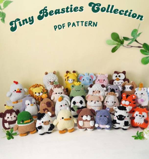钩针图解Kein Maker - Kein T. - 28in1 Tiny Beasties Collection Cuddly Wild bunch, Cuddly8521帖子ID:39572 