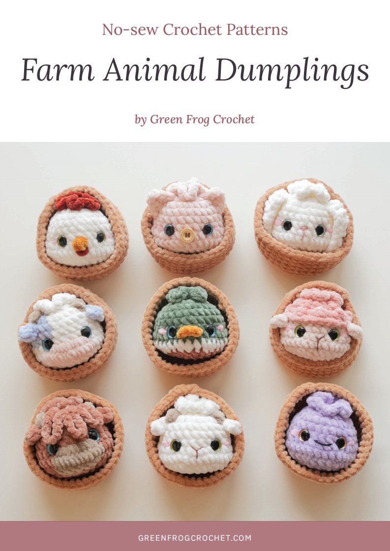 Green Frog Crochet - Thuy Anh - Dang Thuy Anh - Farm Animal Dumplings Streamer,