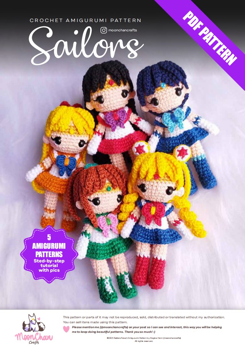 MoonChan Craft - Regina Henn -  Sailor Moon, Mercury, Mars, Jupiter and Venus