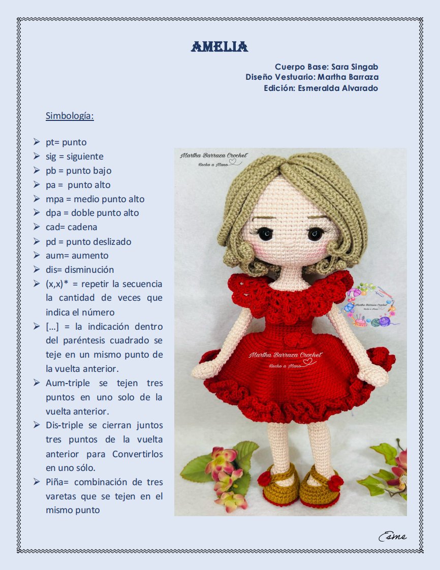 Martha Barraza Crochet - Martha Barraza - Amelia - Spanish
