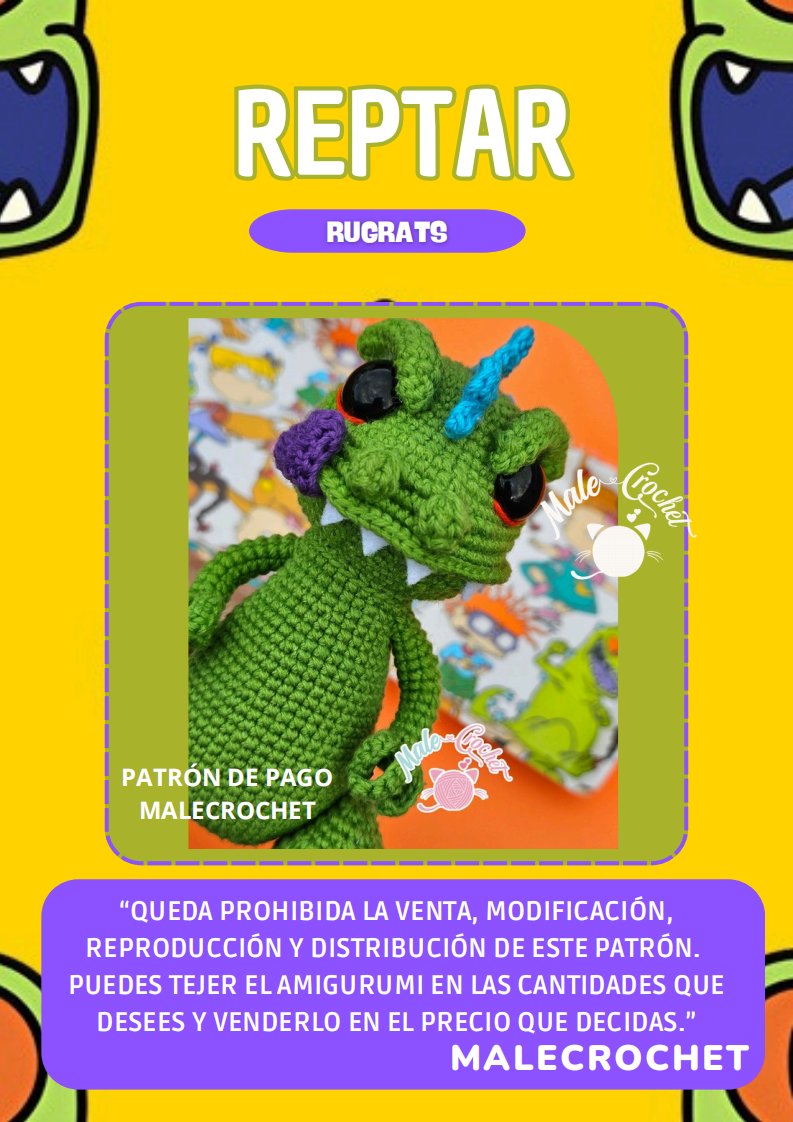 Maale Crochet -  Ma Ale González Mtz - Reptar Rugrats - Spanish