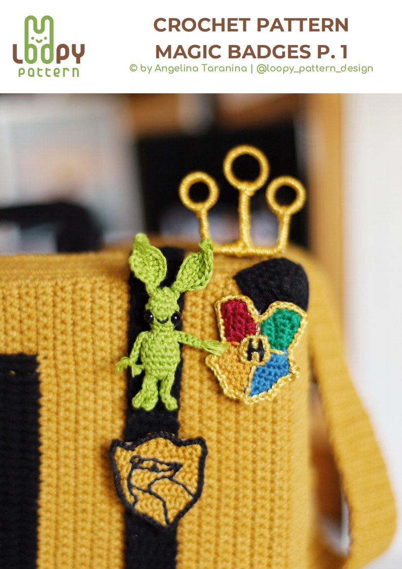 Loopy Patterns - AmiLandiaPatterns - Angelina Taranina - Hufflepuff Suitcase and