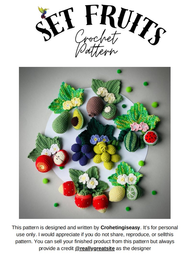 Crocheting Is Easy - Really Great Site - Alina Volkova - Set Fruits
