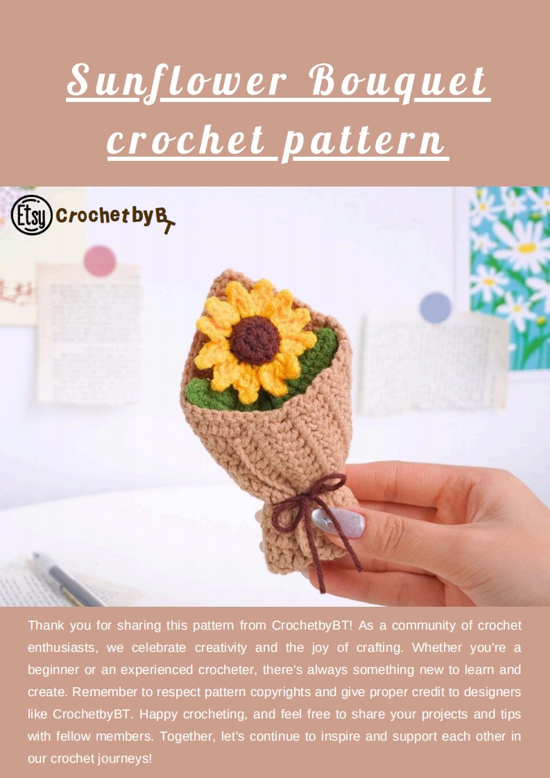 Crochet By BT - Sophie Rae - Radiant Floral Bouquets Mini Roses, Narcissus bouqu