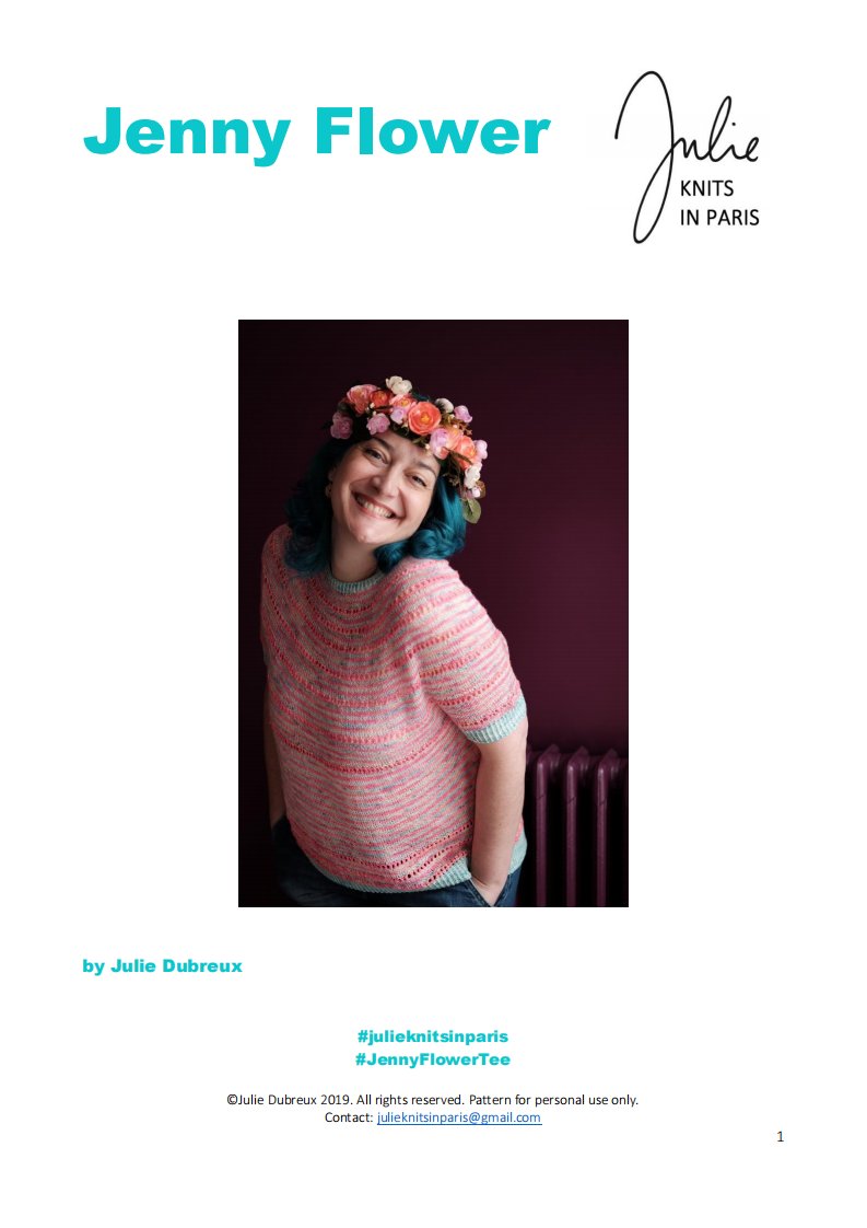 Jenny Flower Tee by Julie Dubreux - Julie Knits in Paris