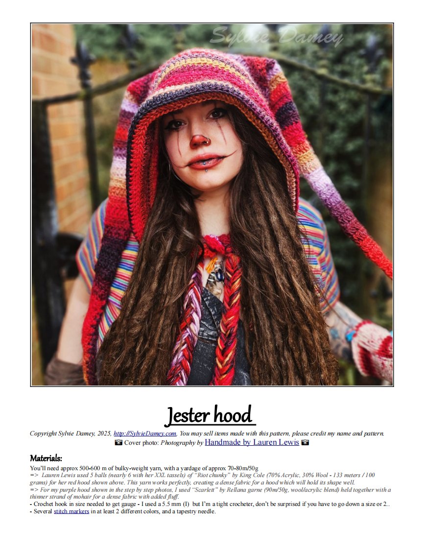 Sylvie Damey Crochet - Sylvie Damey - Jester Hood