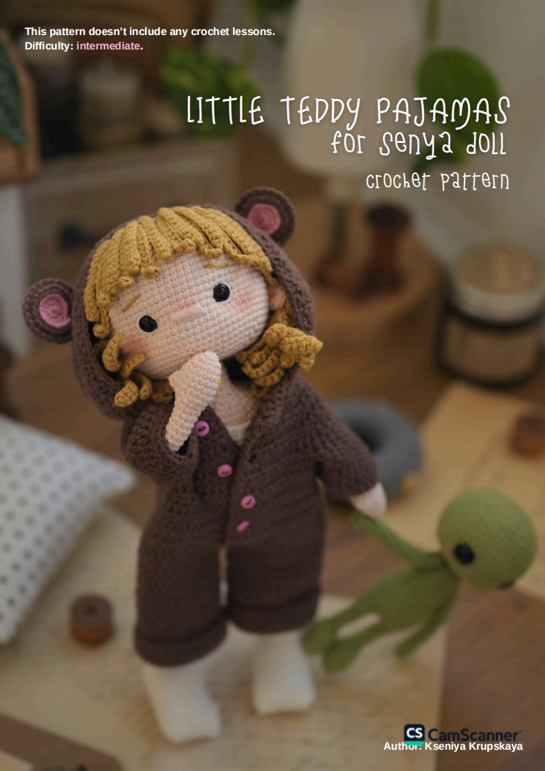 Kru.toys-  Little Teddy Pajamas- Eng 娃衣加外星人