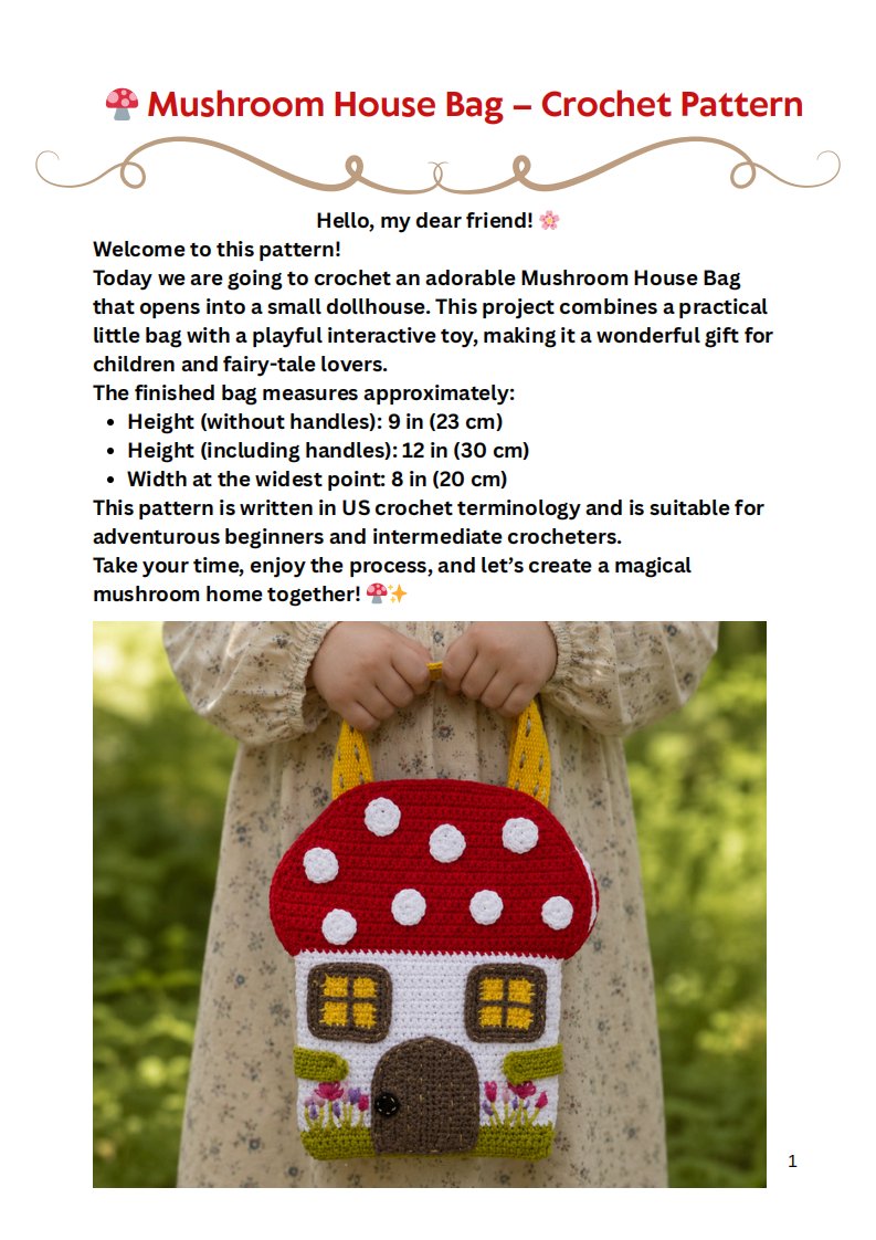 Little Lullaby Shop - LittleLullabyUA - Kateryna Derkach - Mushroom House Bag