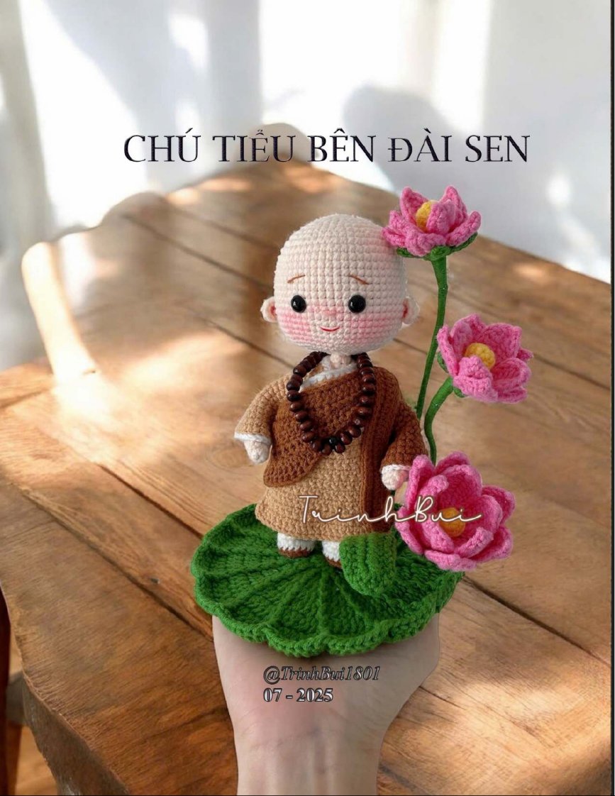 Trinh Bui - Little Monk on Lotus Base - Vietnamese