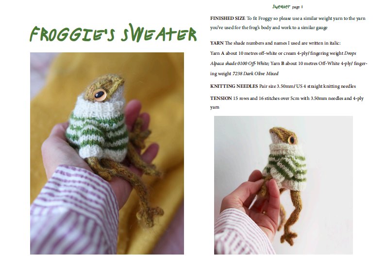 免费 Froggies Sweater by Claire Garland