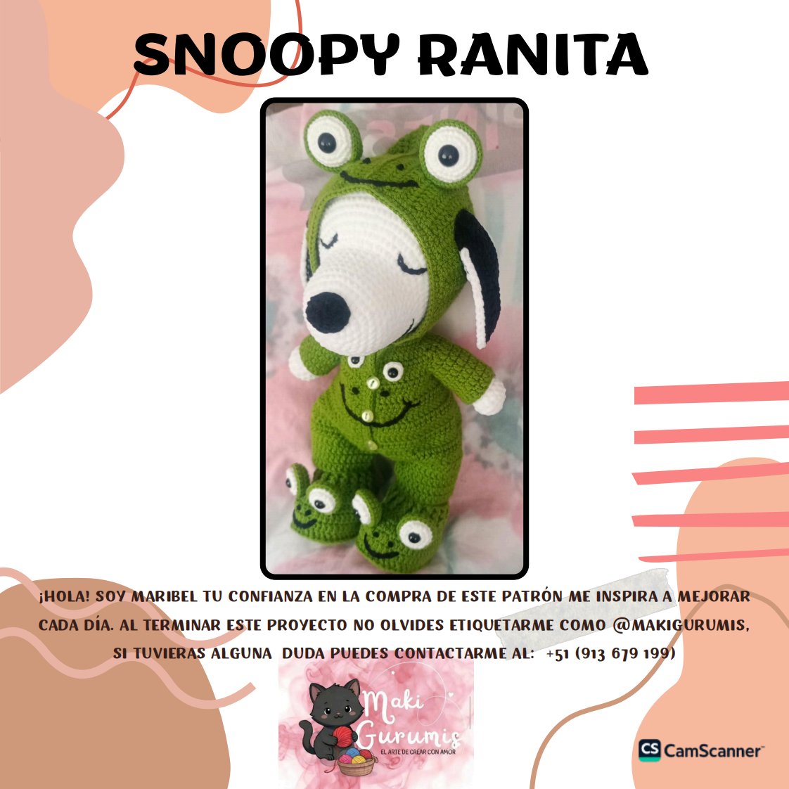 Maki Gurumis - Maribel - Snoopy Froggy - Snoopy Ranita