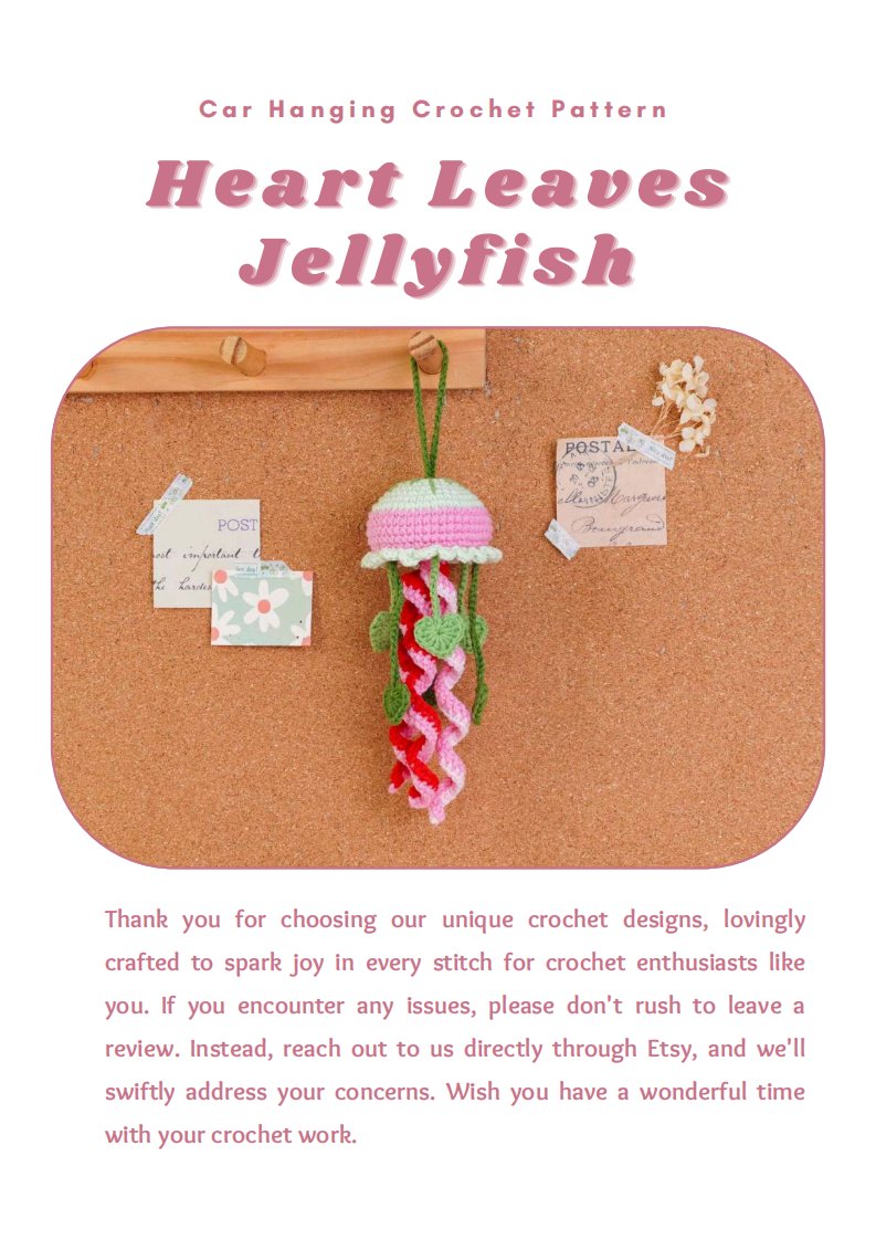 PHoaCrochet - Hoa Phong Nữ - Car Hanging Jellyfish -HeartLeaves