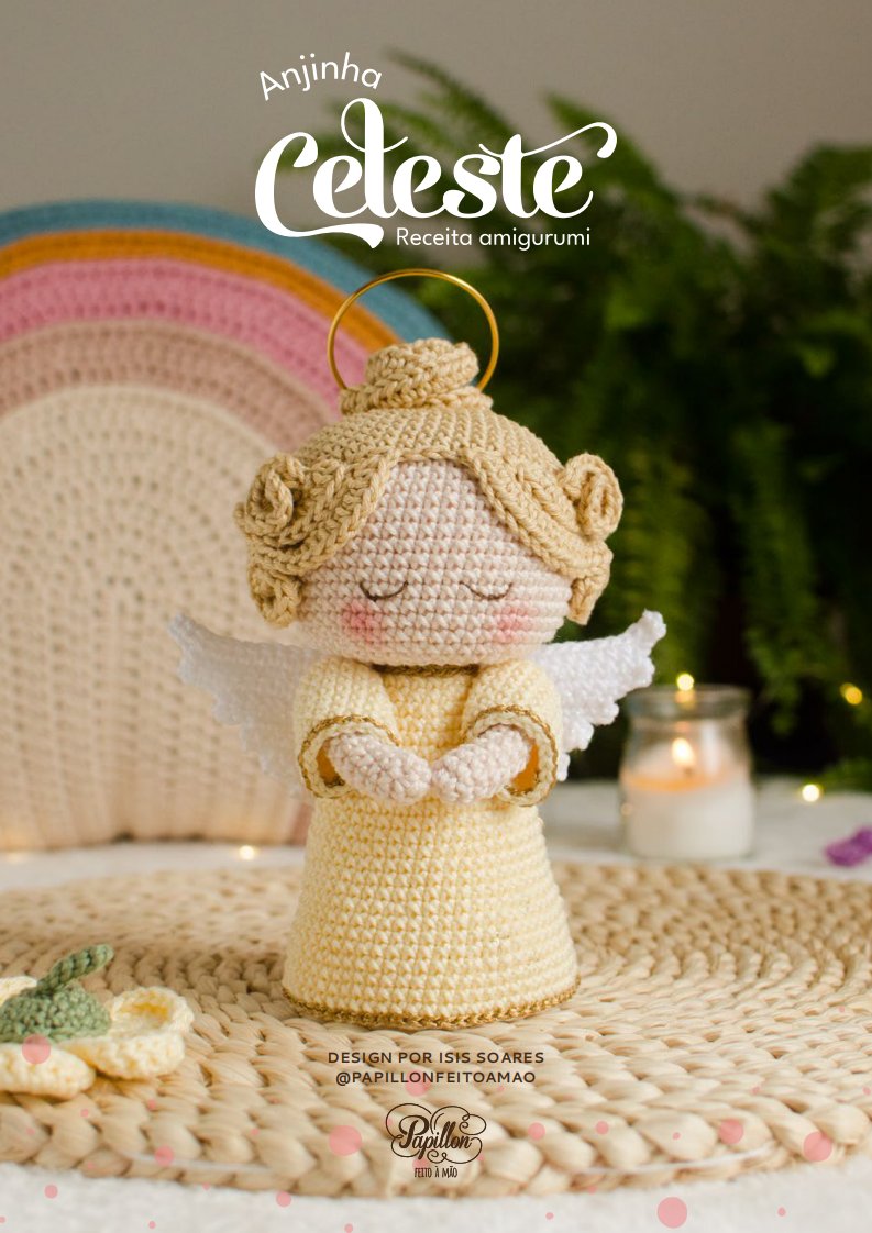 Papillon feito à mão - Isis Soares - Anjinha Celeste - Portuguese