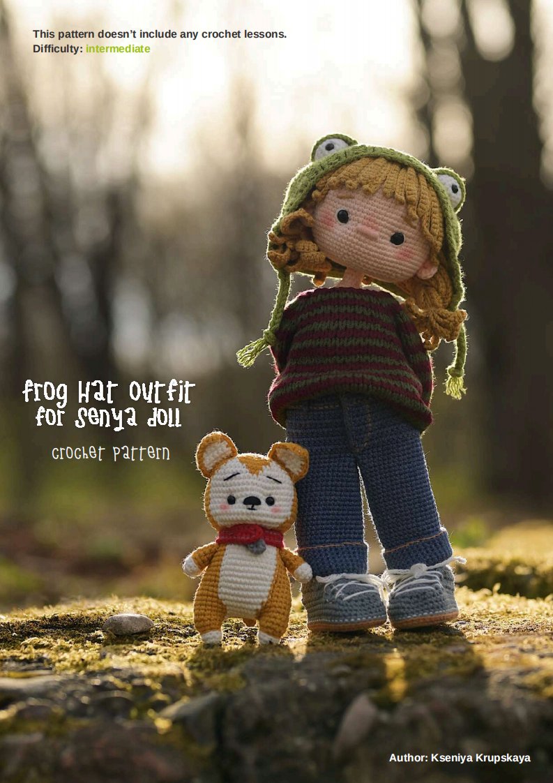 Kru Toys - Kseniya Krupskaya - Frog Hat Outfit for Senya Doll服饰 小狗