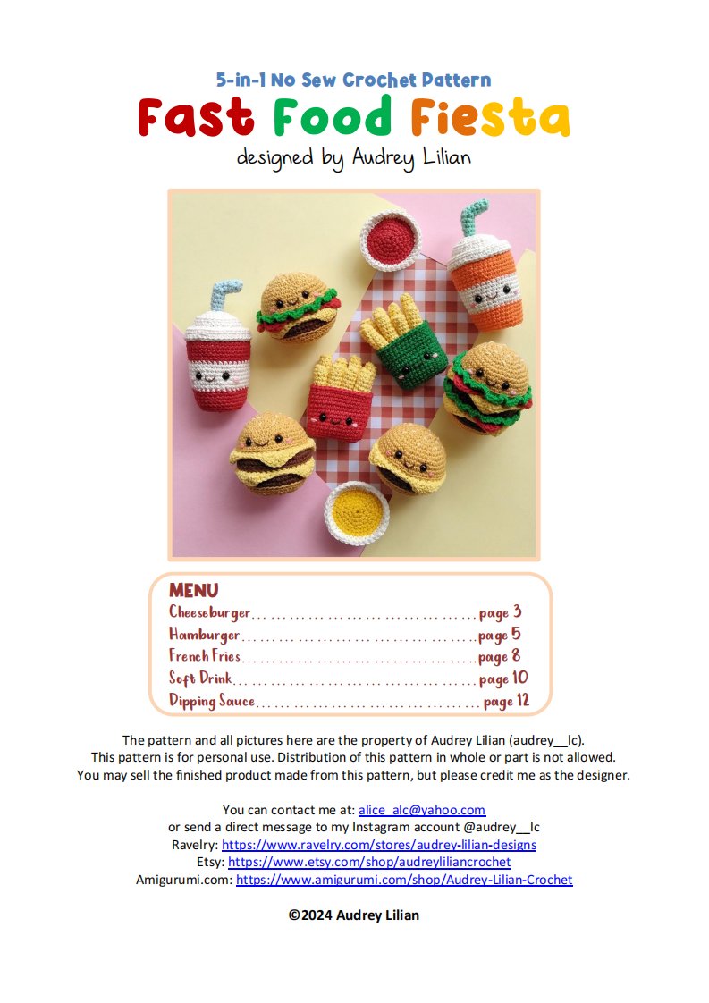 Audrey Lilian Crochet - Audrey Lilian - Fast Food Fiesta