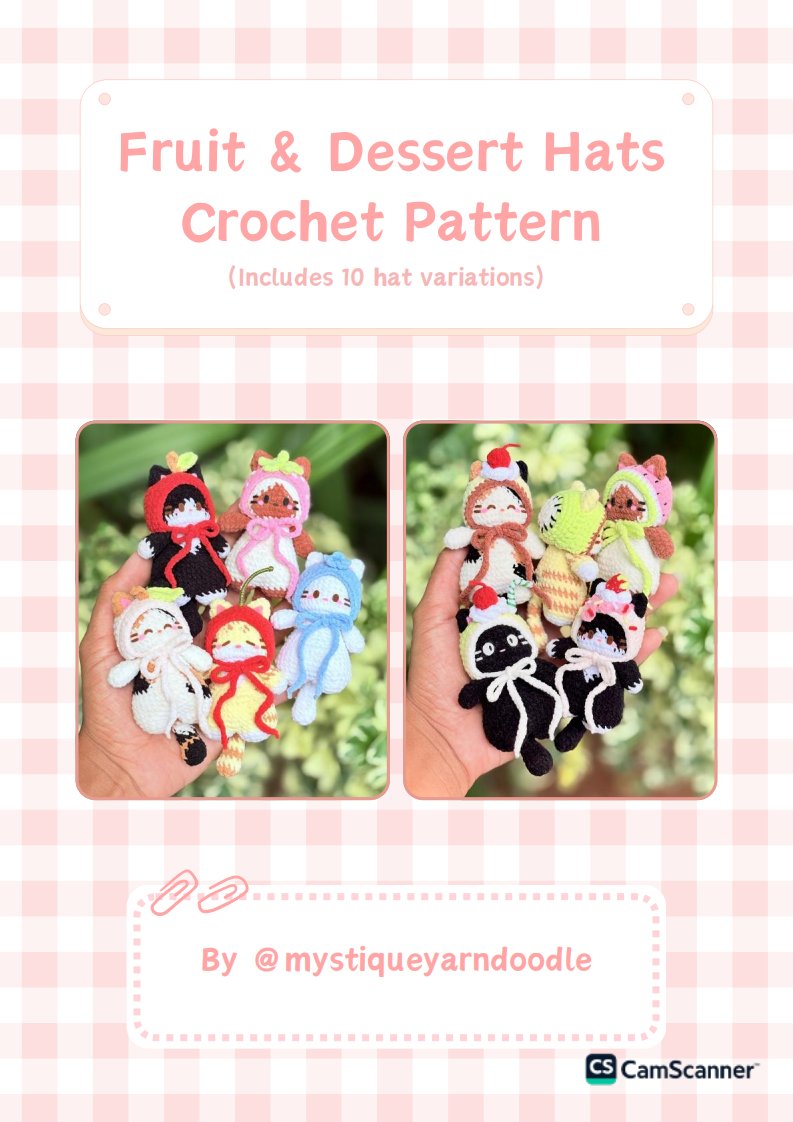 Mystiqueyarn Doodle -   Fruit -Dessert Hats