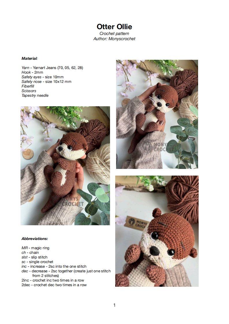 Monys Crochet - Monika Fialová - Otter Ollie