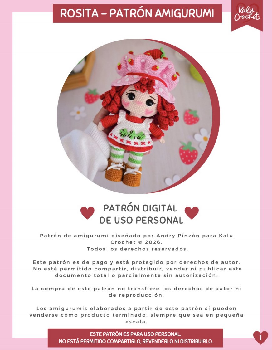 Kalu Crochet - Andry Pinzón - Strawberry Shortcake - Rosita - Spanish