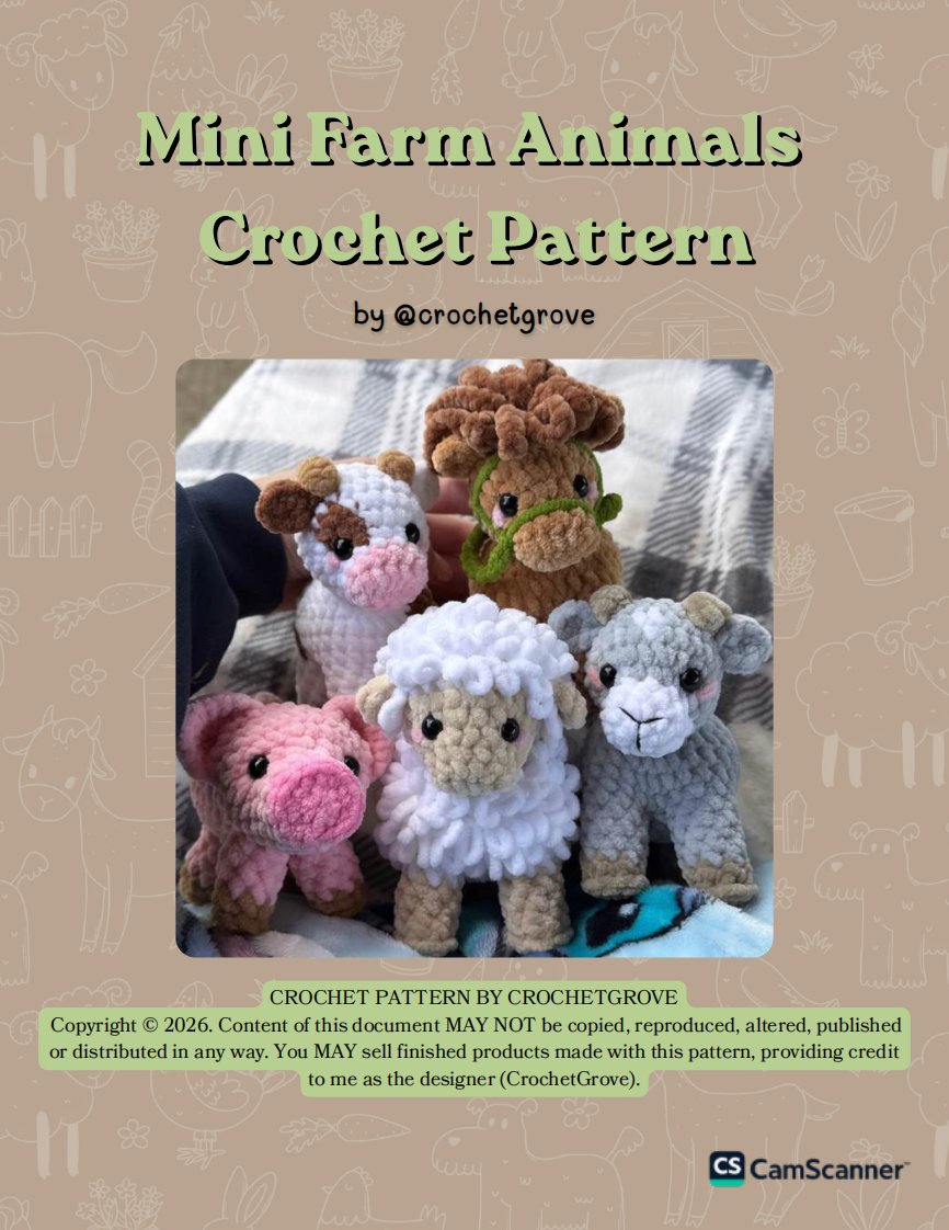 Crochet Grove - Anabelle Mcelhaney - Mini Farm Animals