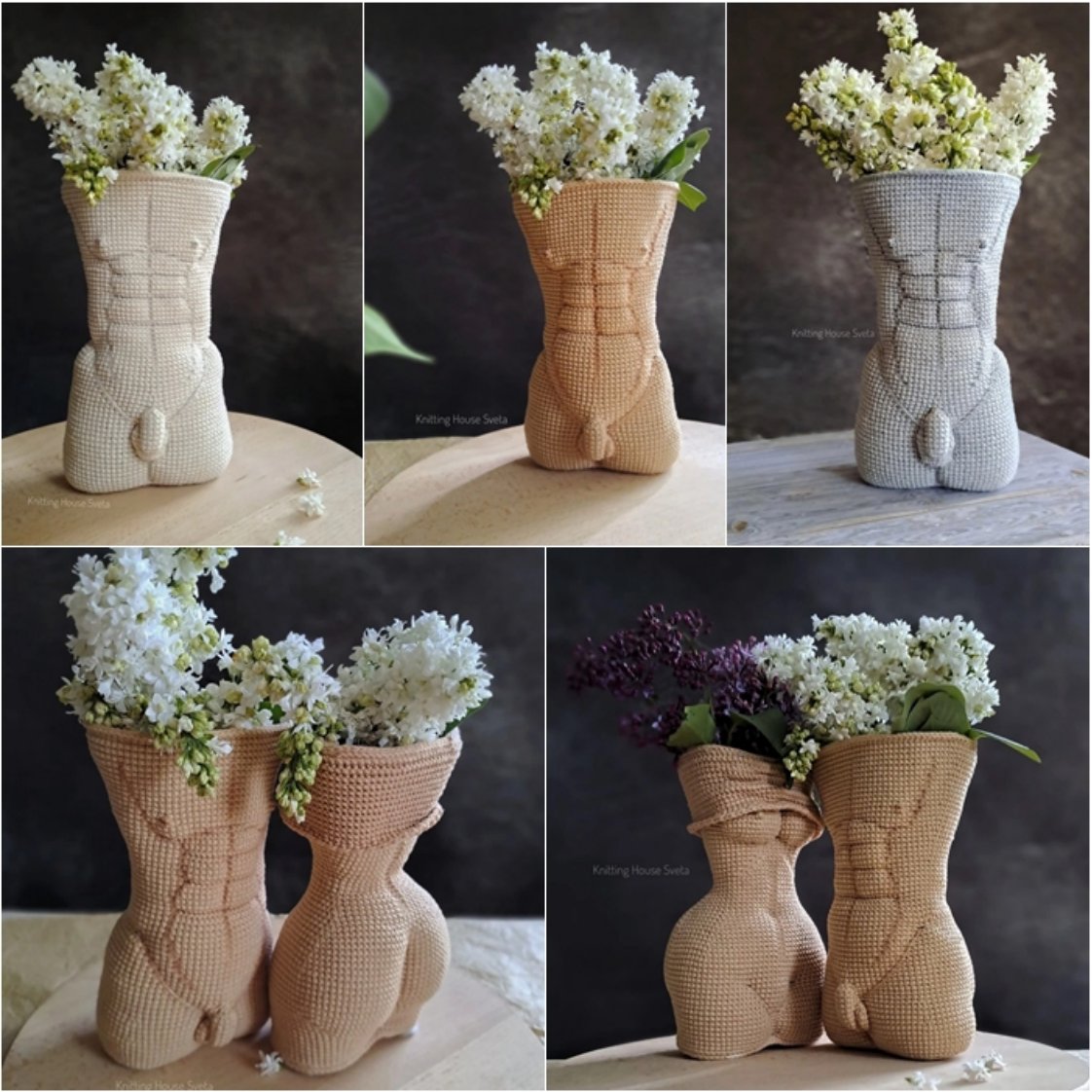 Male body vase Knitting house sveta ruso