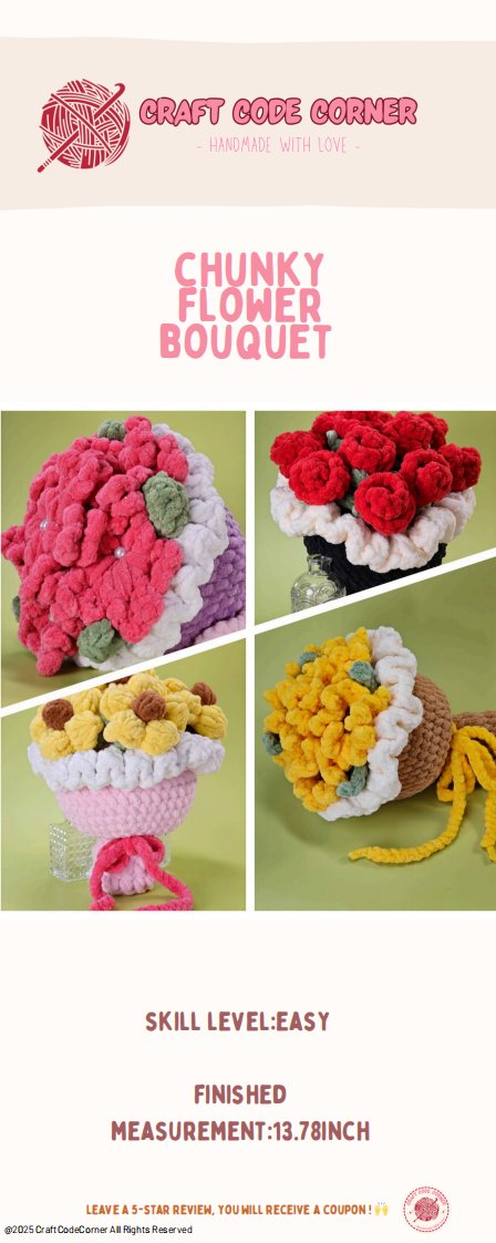 Craft Code Corner - Mingyi and Lilith - Chunky Flower Bouquet