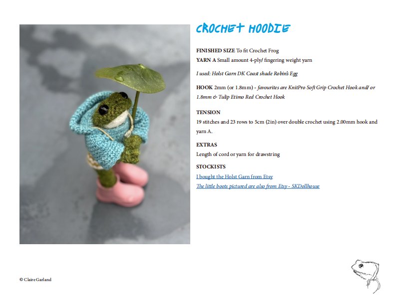 Crochetfrog Hoodie by Claire Garland 棒针衣服