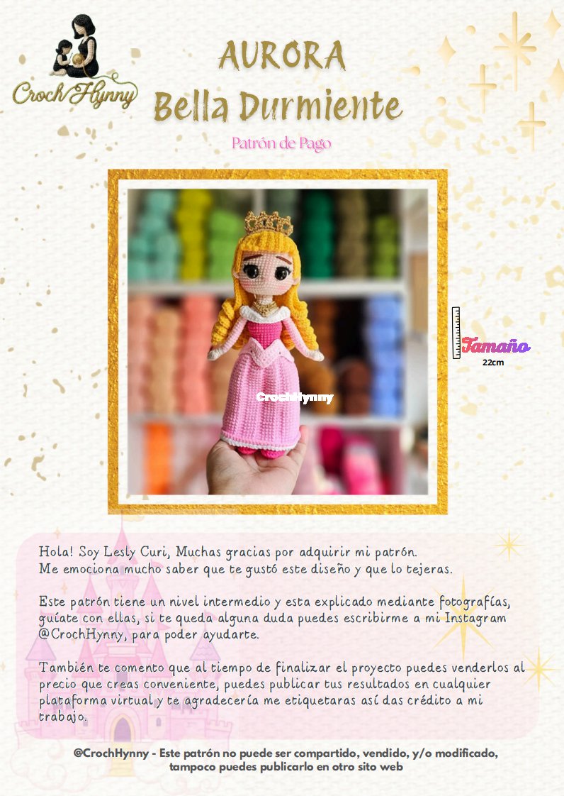 CrochHynny - Lesly Curi - Aurora Sleeping Beauty - Aurora bella durmiente - Span