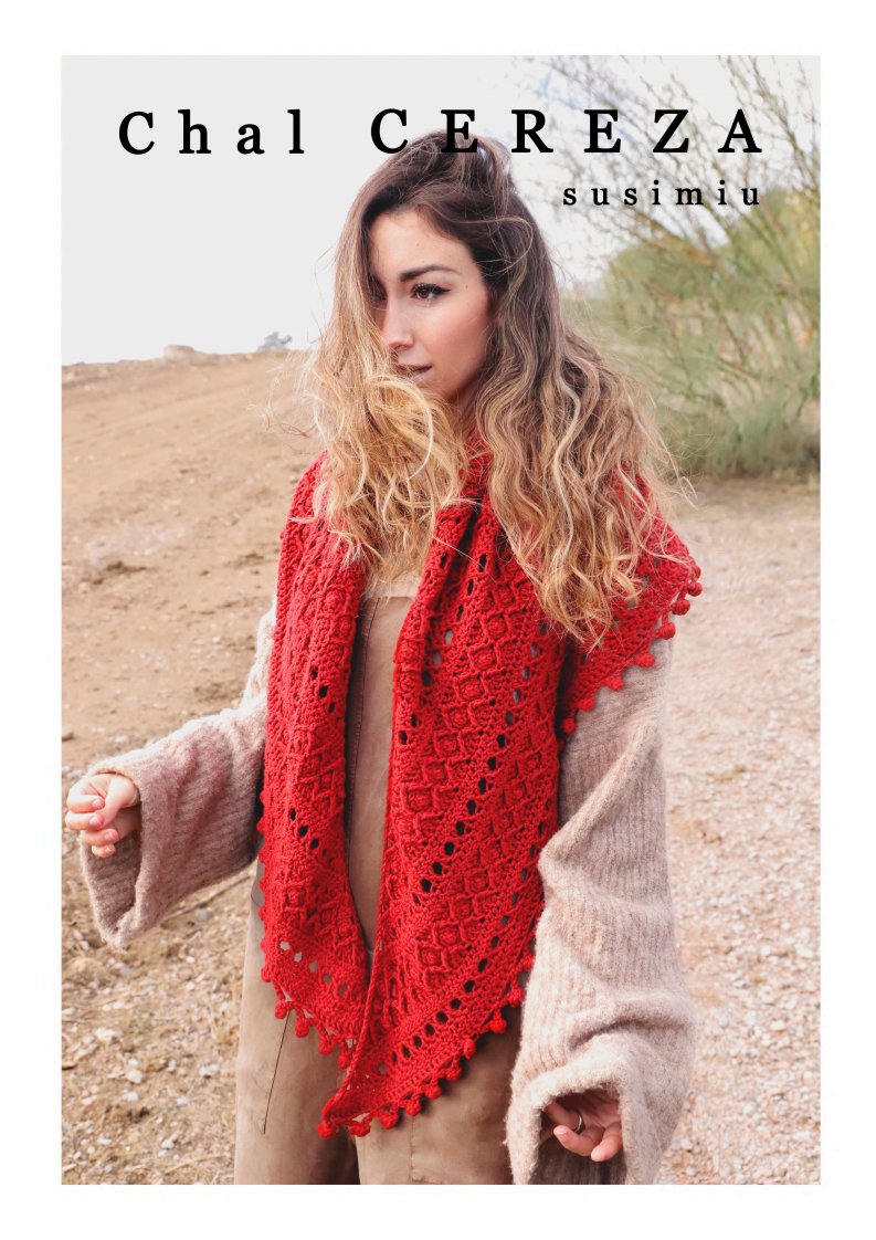 Susimiu - Laura Carmona - Cherry Shawl - Chal Cereza - Spanish