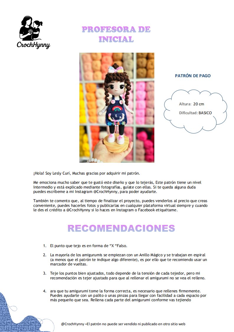 CrochHynny - Lesly Curi - Profesora de Inicial - Spanish