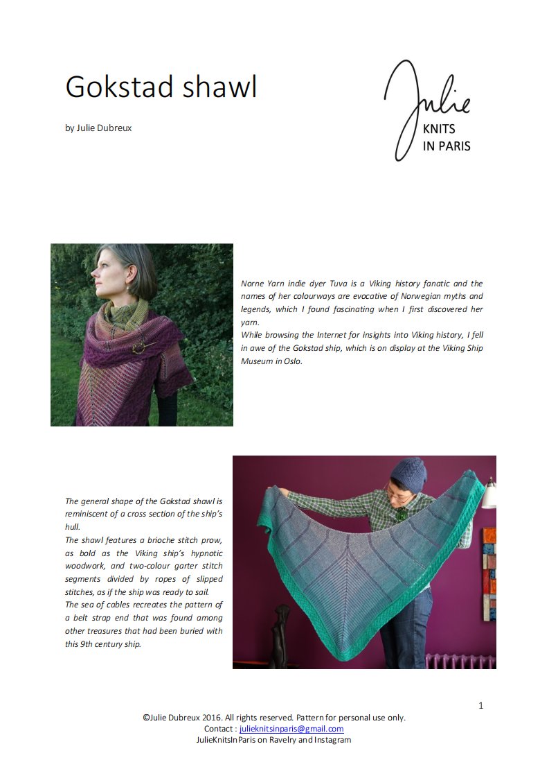 Gokstad Shawl by Julie Dubreux - Julie Knits In Paris