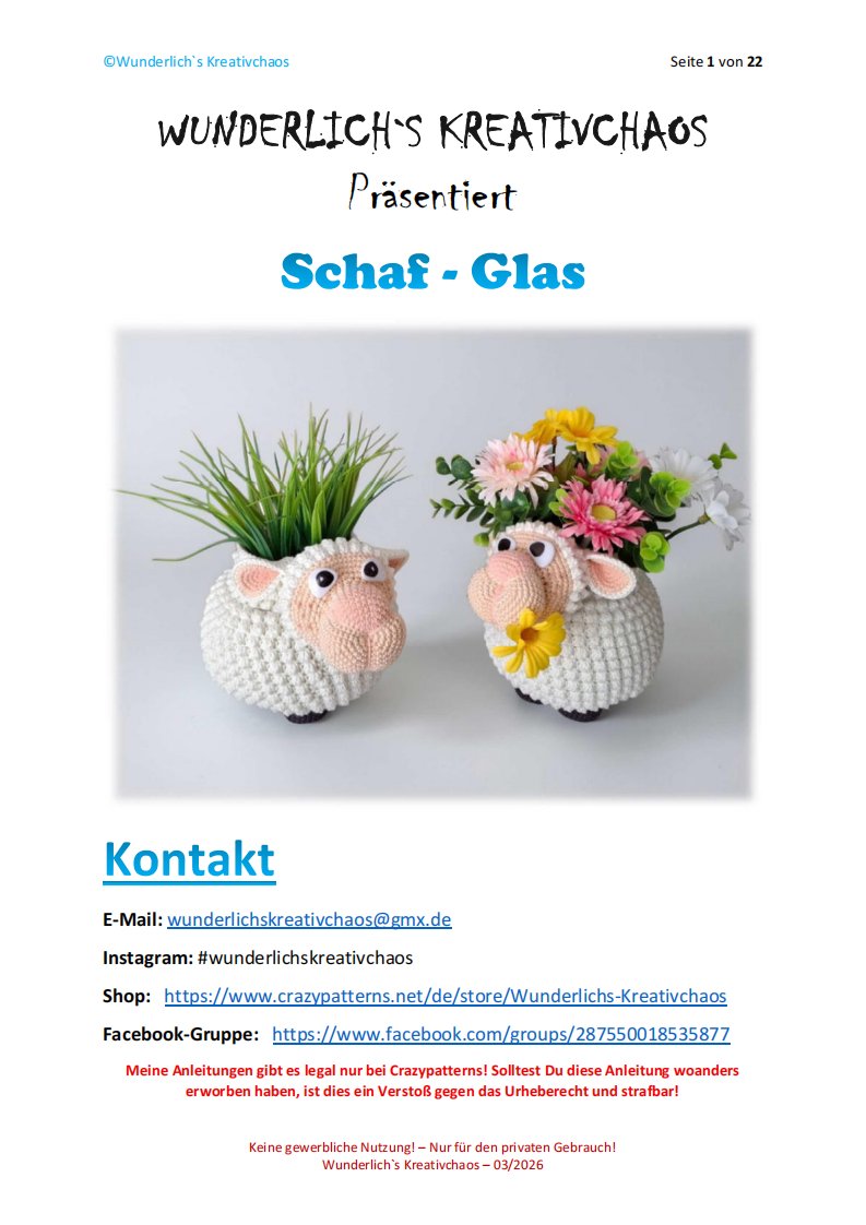 Wunderlichs Kreativchaos - Janine Wunderlich - Schaf Glas - Sheep Glass