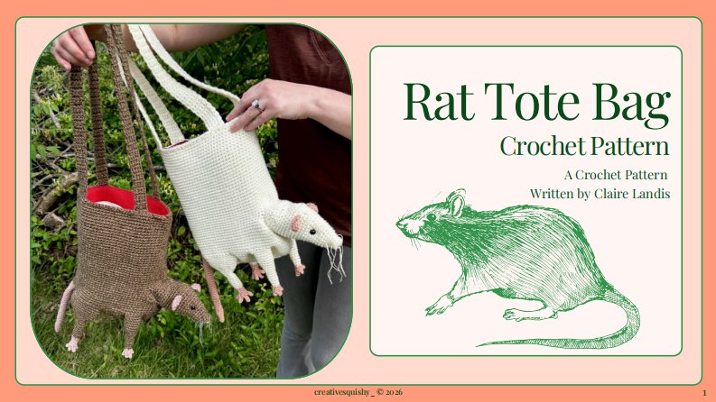 The Doll Keyper - creativesquishy - Claire Bear  - Rat Tote Bag