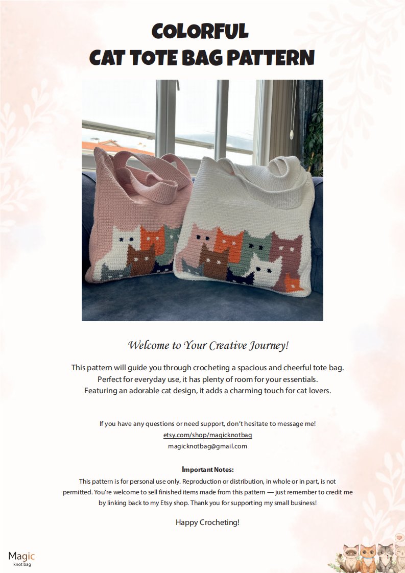 Magic Knot Bag - Tahire Uyar - Colorful Cat Tote Bag