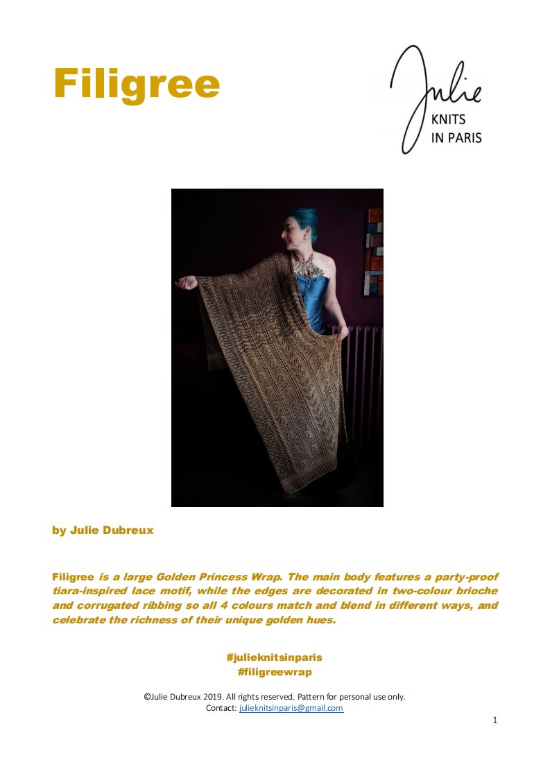 Filigree by Julie Dubreux - Julie Knits in Paris
