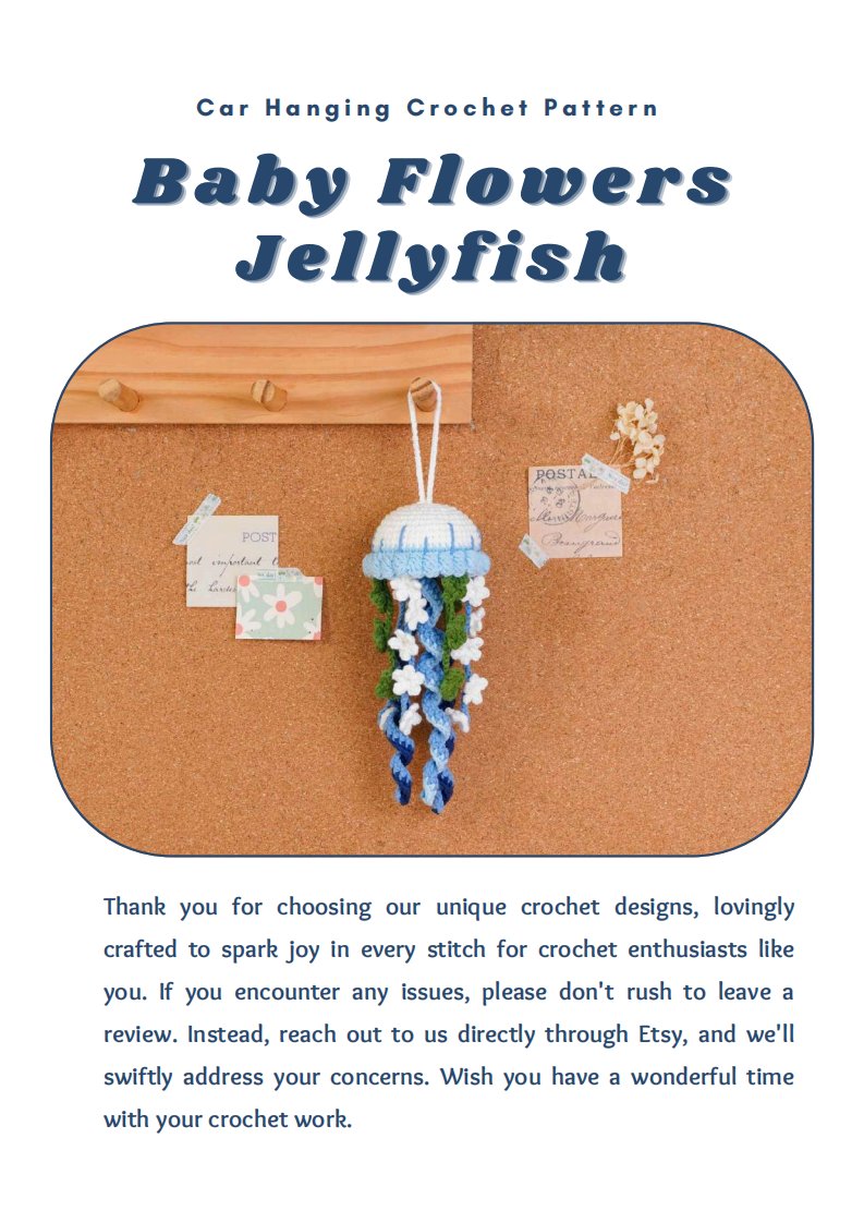 PHoaCrochet - Hoa Phong Nữ - Car Hanging Jellyfish -BabyFlowers