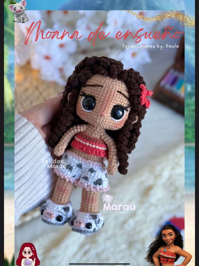 Marau Textiles - Paula Andrea Pedraza - Dreamy Moana and Snow White - Spanish