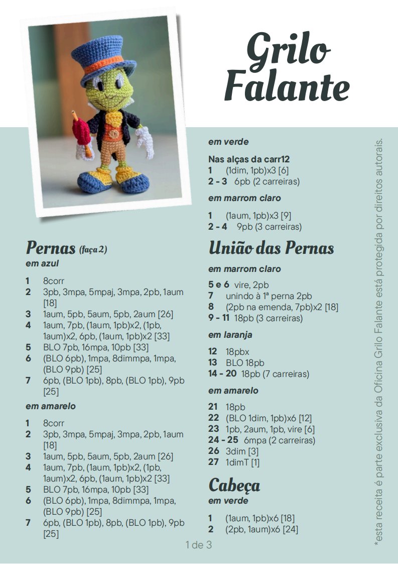 免费 CrocheteriaPri - CrocheteriaPoa - Priscilla Luiz - Talking Cricket