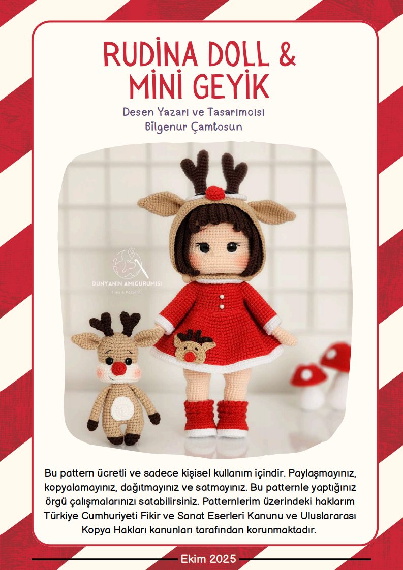 Dunyanin Amigurumisi - Bilgenur camtosun - Rudina Doll - Mini Geyik - Turkish