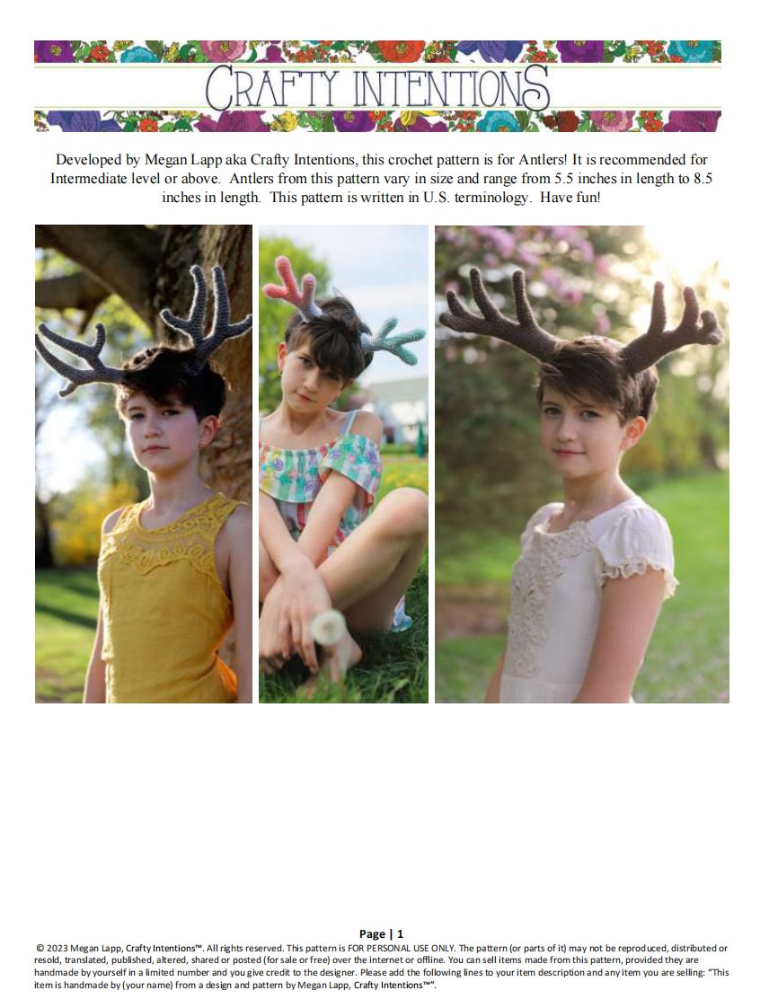 Crafty Intentions - Megan Lapp - Wearable Antlers Set 4