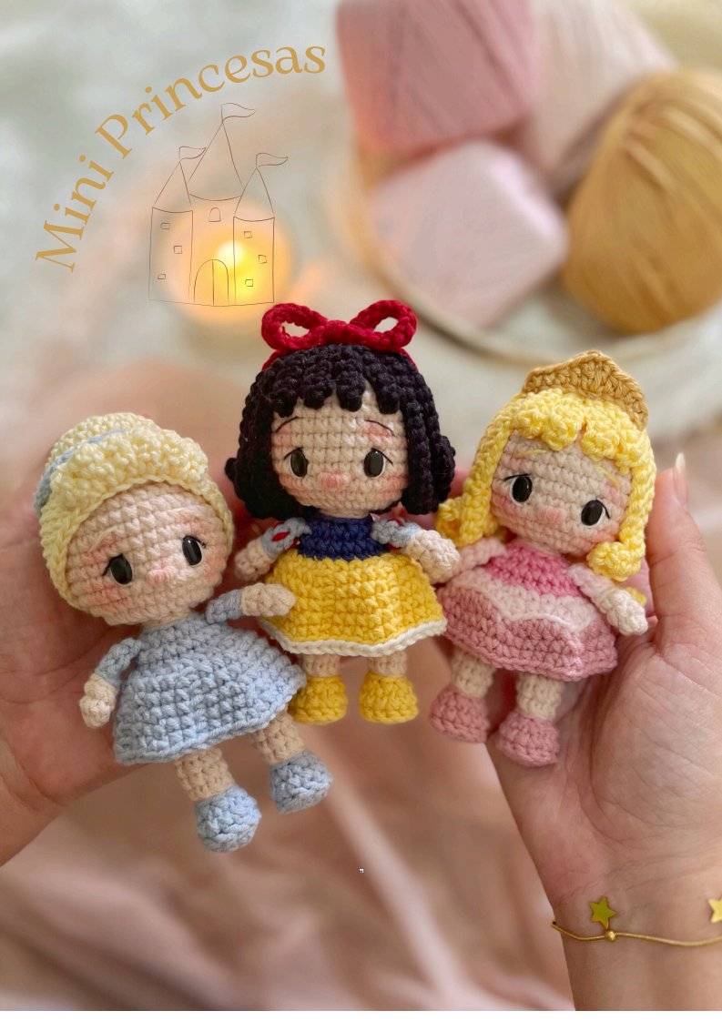 Tata Gurumi - Renatha Abreu - Mini Pop Princesses - Mini Princesas pop - Portugu